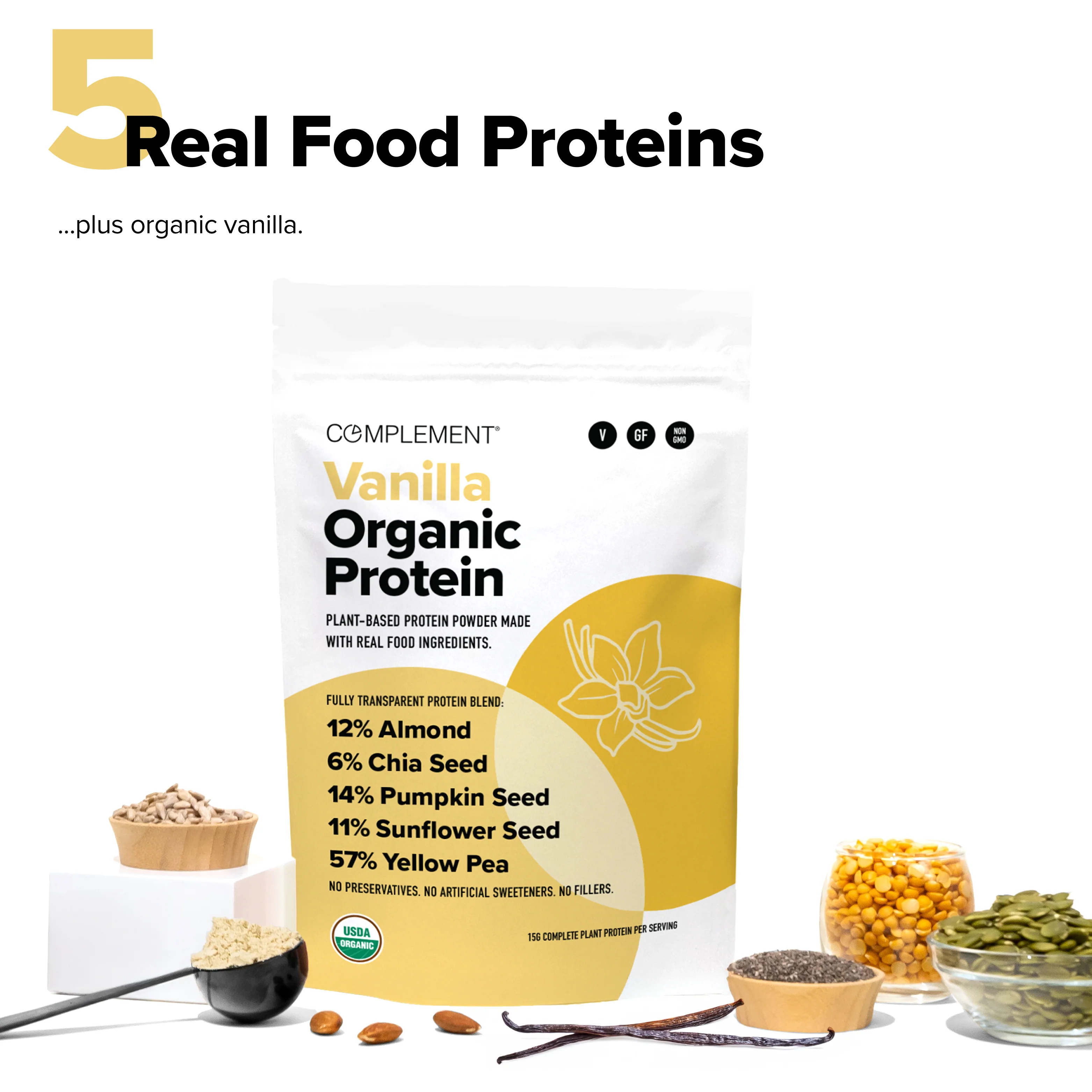 COMPLEMENT® Organic Plant-Based Protein - Vanilla - Image 6